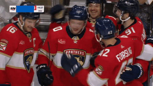 Panthers Hockey Players Celebrating