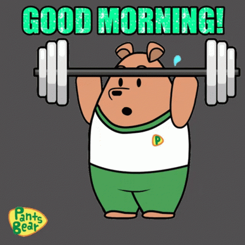 Pants Bear Good Morning Exercise Weightlifting To Sweat GIF