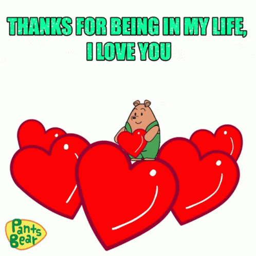 Pants Bear Hearts Thankful For You GIF