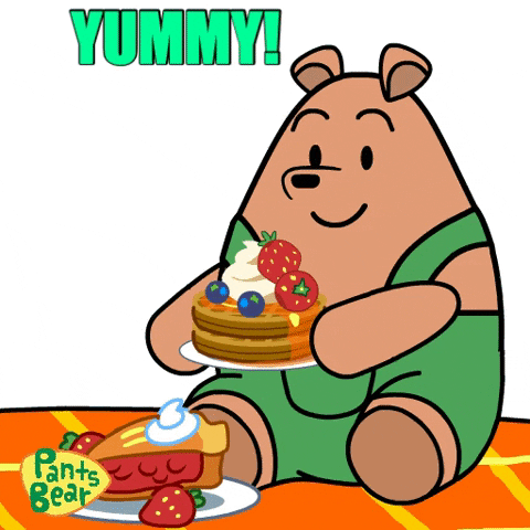 Pants Bear Holding Plate Of Waffles GIF
