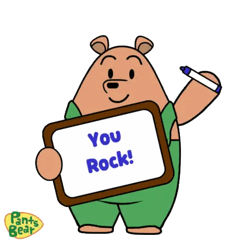 Pants Bear Holding You Rock Sign
