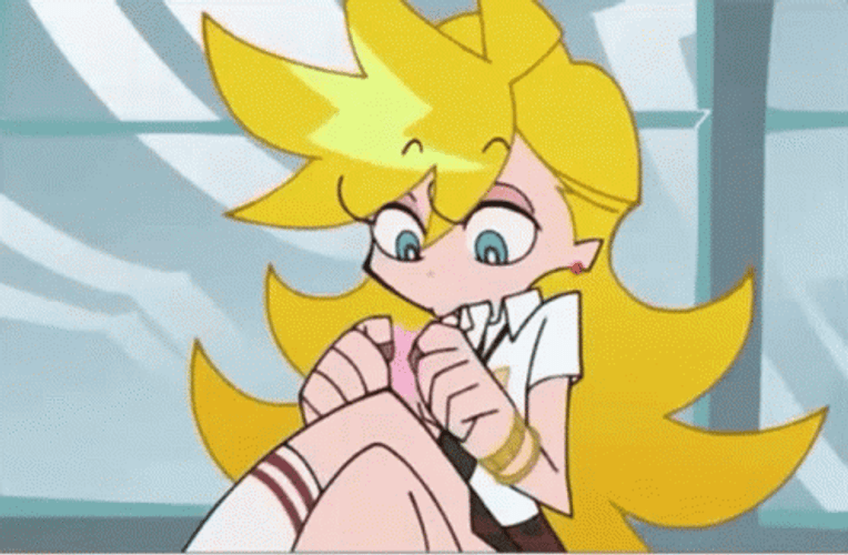 Panty And Stocking Blowing Gum GIF