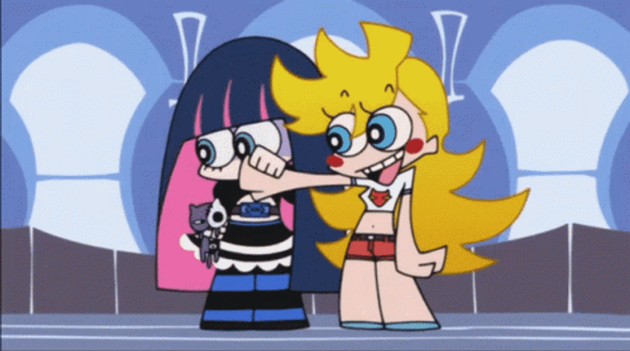 Panty And Stocking Holding Hand GIF