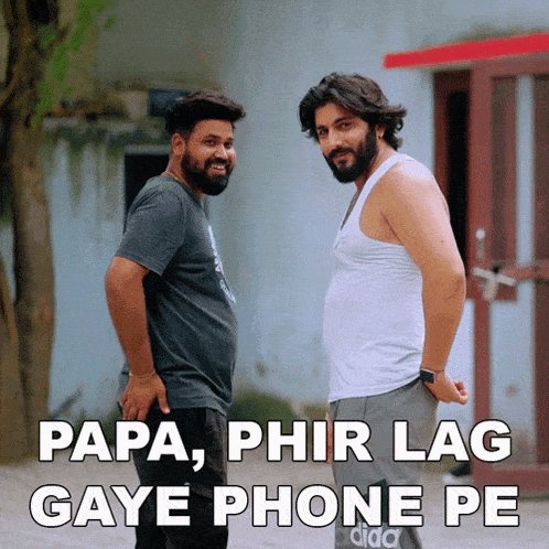 Papa Phir Lag Gaye Phone Pe Bhola Gif GIF