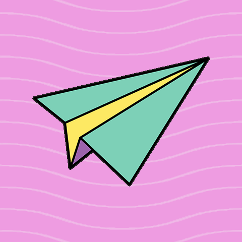 Paper Airplane With Yellow Stripe