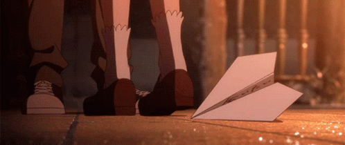 Paper Plane Couple Anime Banner GIF
