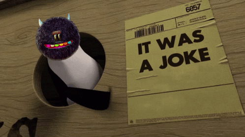 Paper Saying It Was a Joke Beside Monster