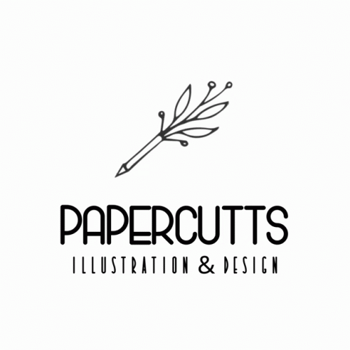 Papercutts Illustration and Design Logo