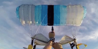 Parachute On Fire Flying GIF