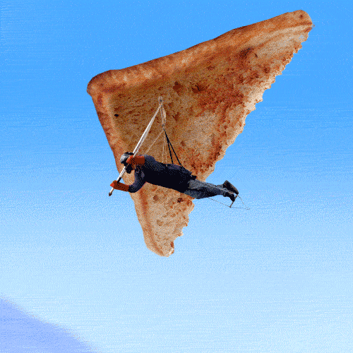 Paragliding Bread GIF