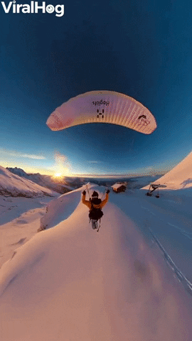 Paragliding In The Snow GIF