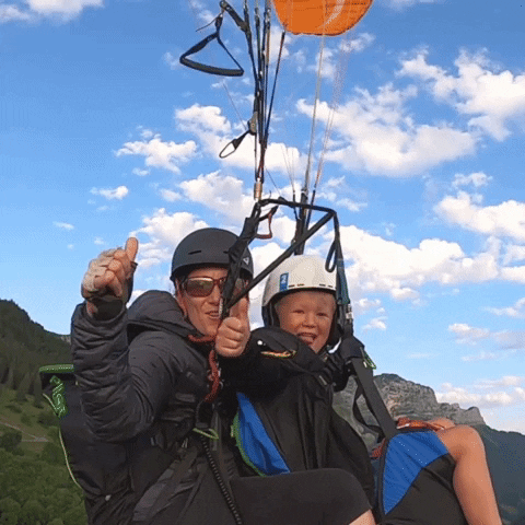 Paragliding Kid With Instructor GIF