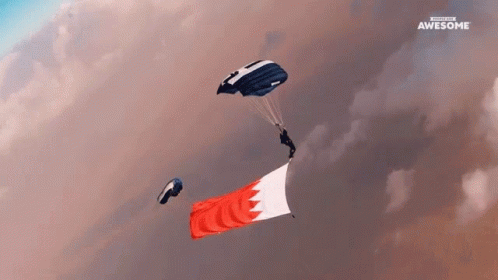 Paragliding With A Flag GIF