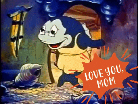 Paramount Educated Fish Hugs Love You Mom GIF