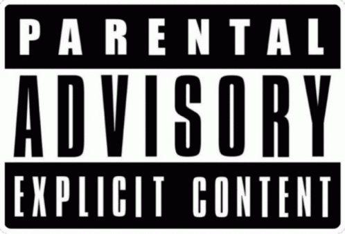 Parental Advisory Sign With Girl GIF