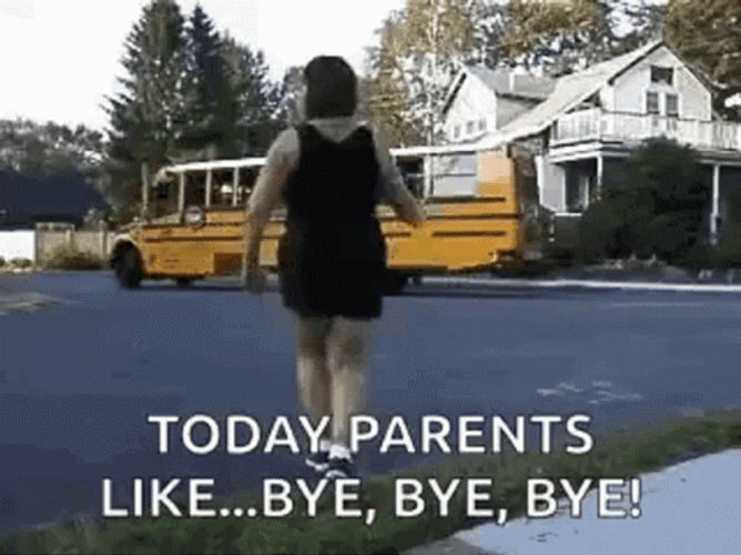 Parents Are Happy It's Back To School GIF