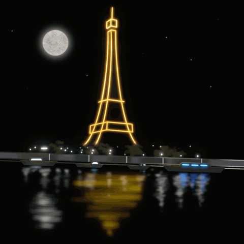 Paris Eiffel Tower Glow At Night GIF