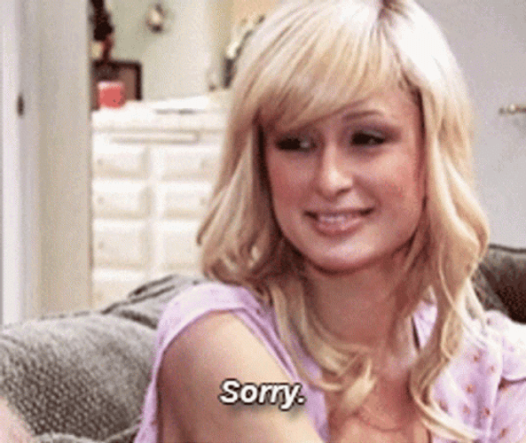 Paris Hilton Smiling Saying Sorry GIF