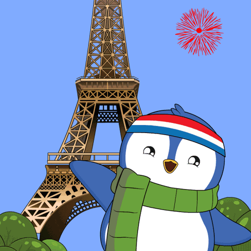 Paris Olympics 2024 Penguin Waving GIF