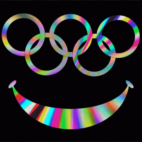 Paris Olympics 2024 Rainbow Color Logo GIF