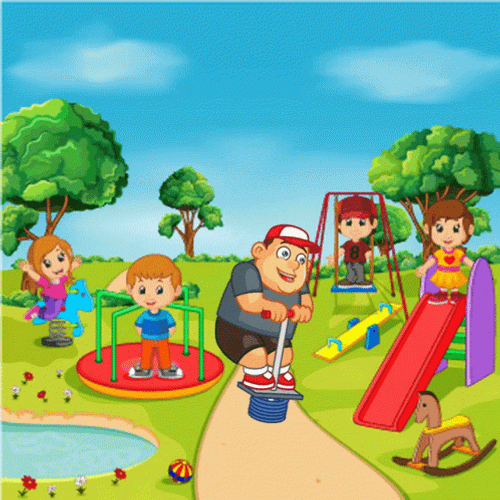 Park Children Playground Vector Art GIF 