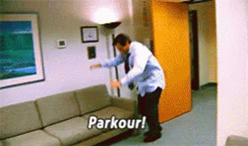 Parkour In The Sofa GIF