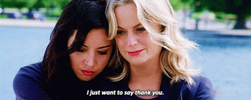 Parks And Rec Aubrey And Amy Thank You GIF