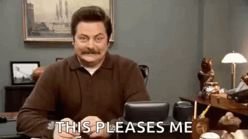 Parks And Rec Ron Swanson This Pleases Me GIF