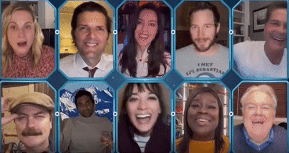 Parks And Recreation Video Call Laugh GIF