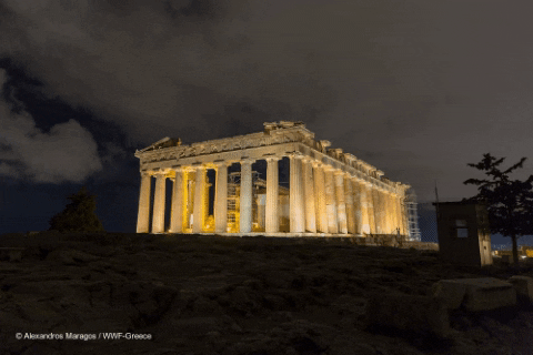 Parthenon In Greece At Night GIF