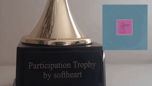 Participation Trophy On Blue Base GIF