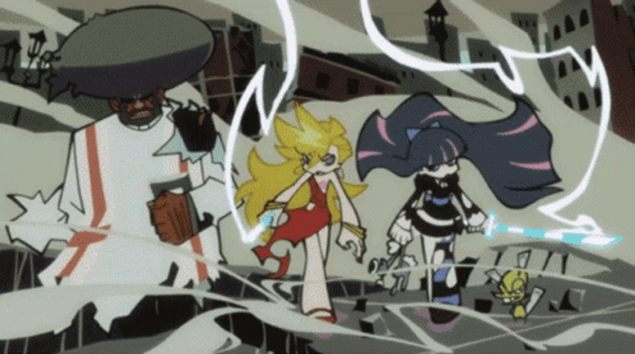 Party And Stocking Fighting With Gartbelt GIF