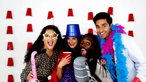 Party Friends Red Cup Photoshoot GIF