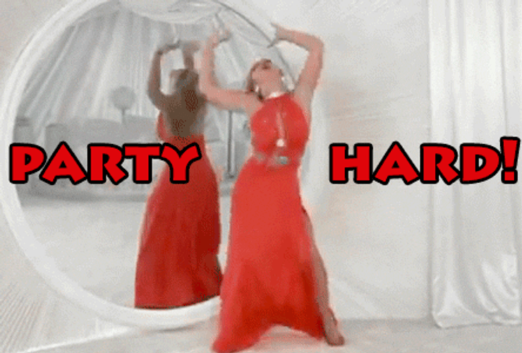 Party Hard Lady Headbanging GIF