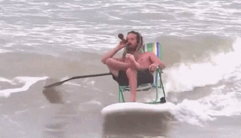Party Hard Surfing Drinking Beer GIF