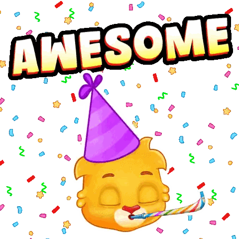 Party Hat Cat Blowing Horn