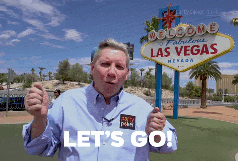 Party Poker Man Vegas Vacation Let's Go GIF