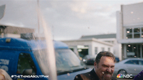 Partying Popping Champagne Thing About Pam GIF