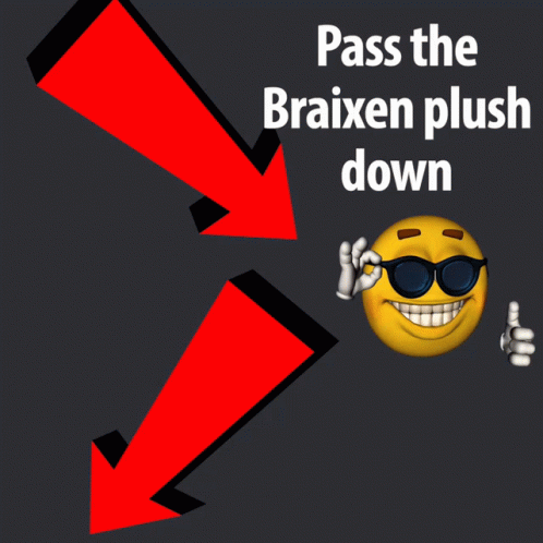 Pass the Braixen Plush Down Poster With Yellow Smiley