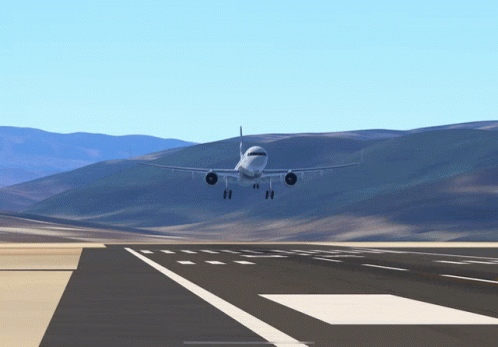 Passenger Plane Simulation Landed GIF