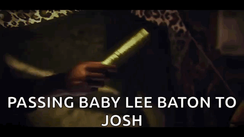 Passing Baby Lee Baton to Josh
