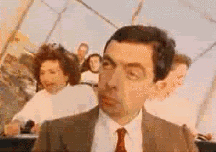 Passing Out Mr Bean Rollercoaster GIF