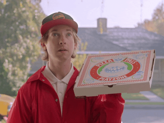 Passing Out Pizza Delivery Guy GIF