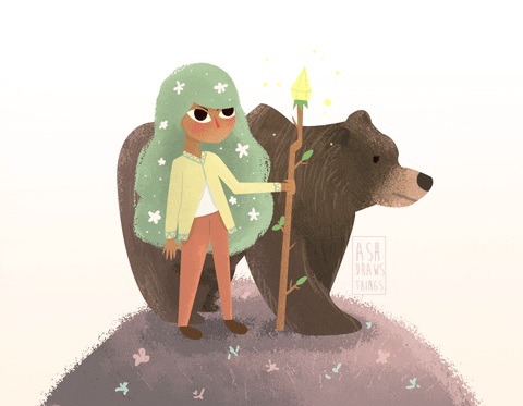 Pastel Bear Art Animation GIF