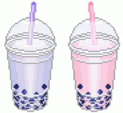 Pastel Boba Tea Pixels GIF