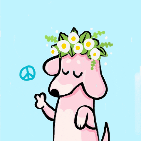 Pastel Dog Love Peace GIF