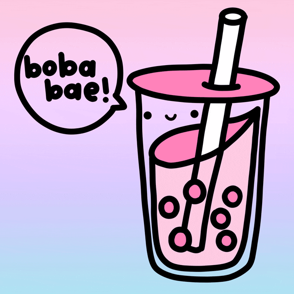 Pastel Happy Bubble Tea GIF