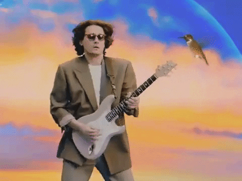 Pastel Orange Sky Guitar Aesthetic GIF