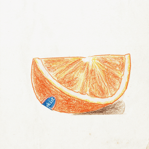 Pastel Orange Slice Peeling Aesthetic GIF