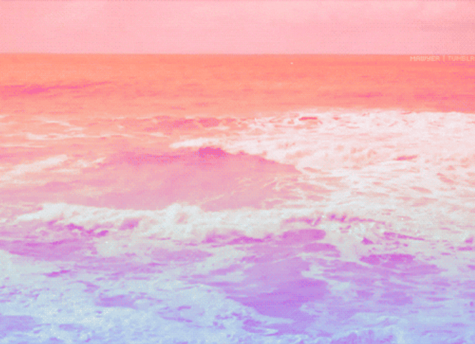 Pastel Orange Aesthetic  Beach Waves GIF
